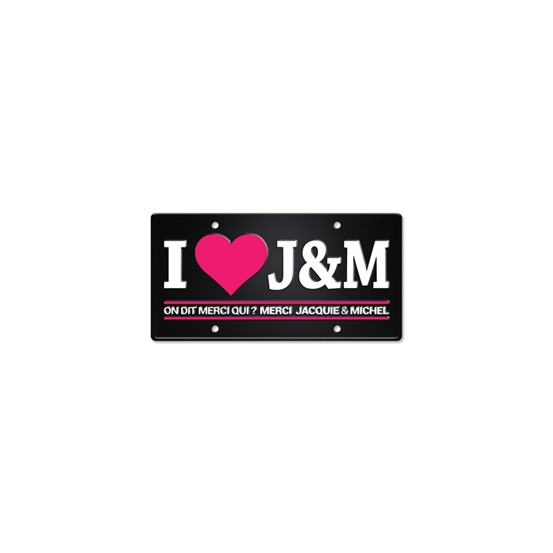 Plaque métal I love J&M