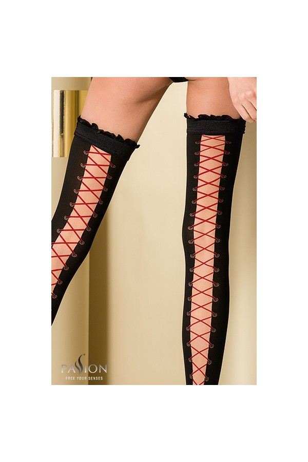 Bas autofixants ST101 Noir et rouge
