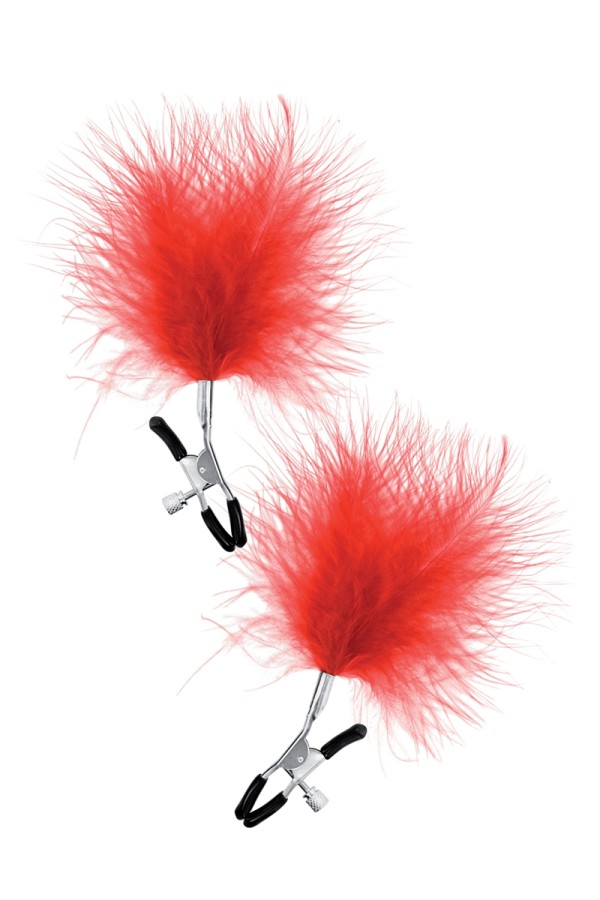 Pinces à seins plumeau rouge - Sweet Caress