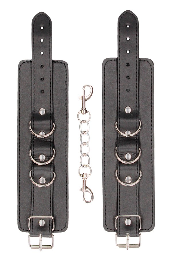 Menottes Premium en cuir noir - Ouch! by Shots