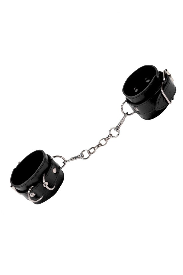 Menottes Premium en cuir noir - Ouch! by Shots