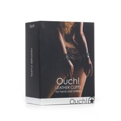 Menottes Premium en cuir noir - Ouch! by Shots