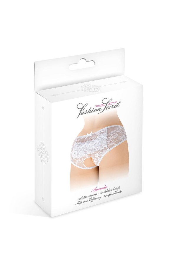 Culotte ouverte blanche Amanda - Fashion Secret