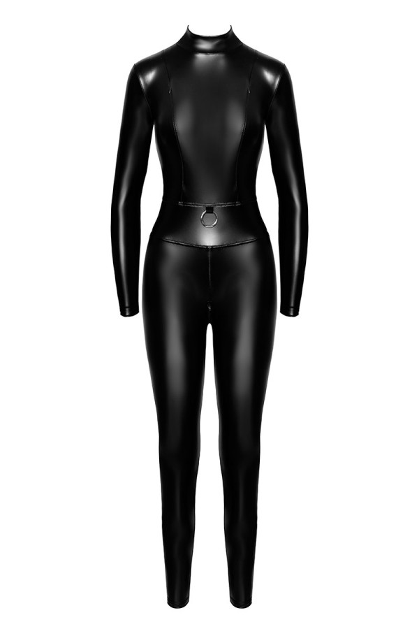 Combinaison intégrale Caged avec anneaux F319 wetlook