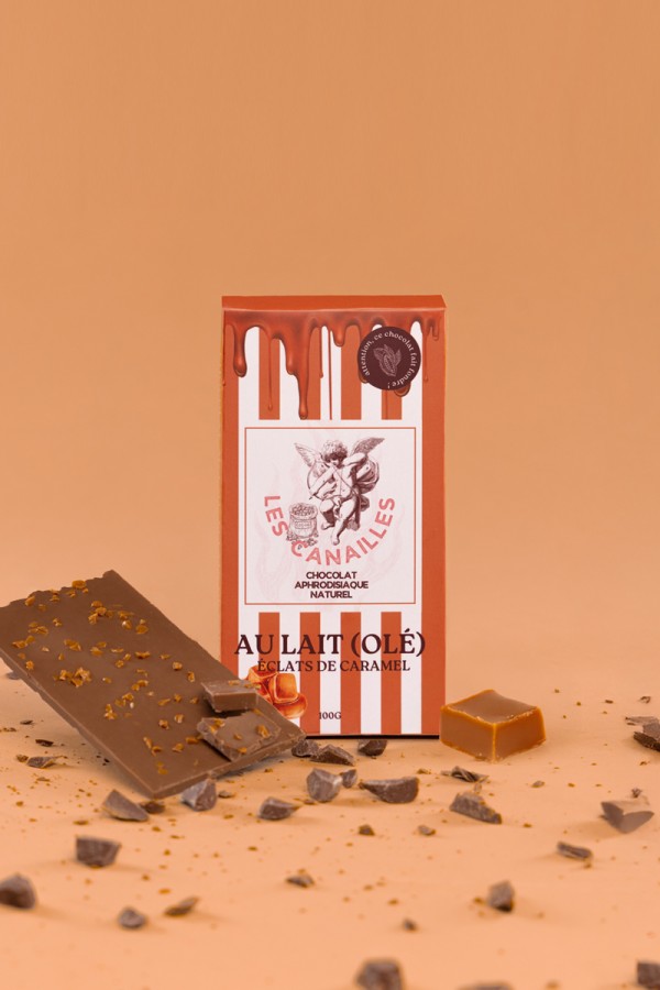 Chocolat au lait éclats de caramel - Tablette 100g - Les canailles