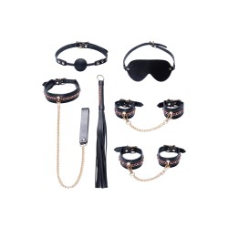 Ensemble 7 pièces Fetish SM noir -  Bad Kitty 