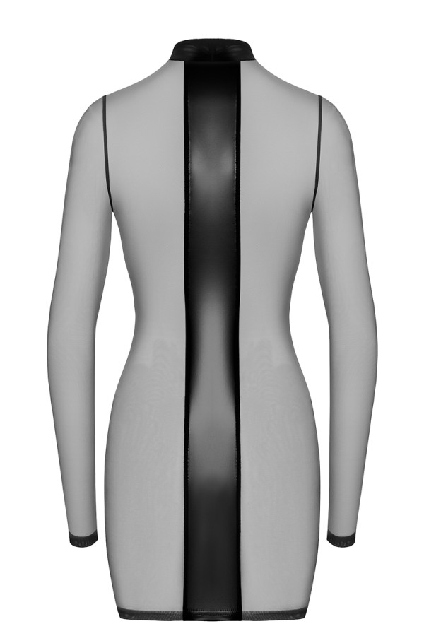 Mini robe tulle et wetlook Crossfire F369 - Noir Handmade