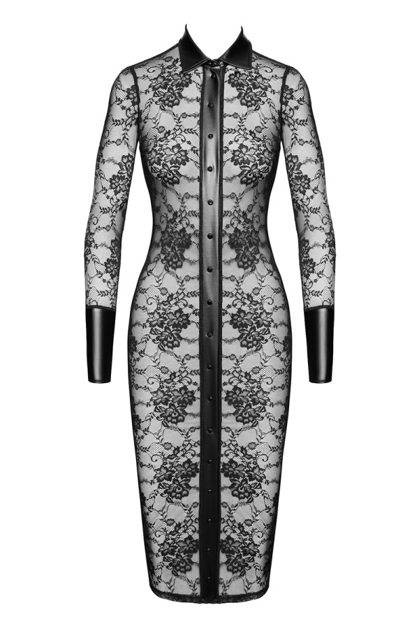 Robe fourreau Noirelle F376 - Noir Handmade