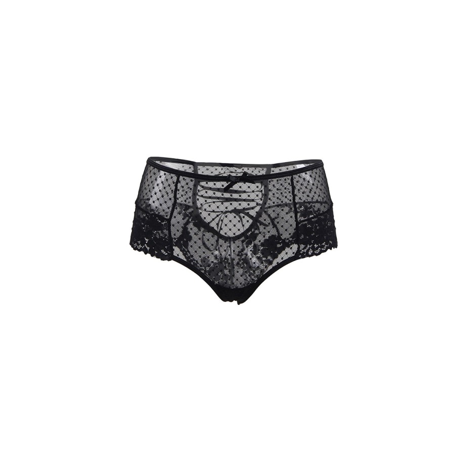 Tanga sexy noir à laçage