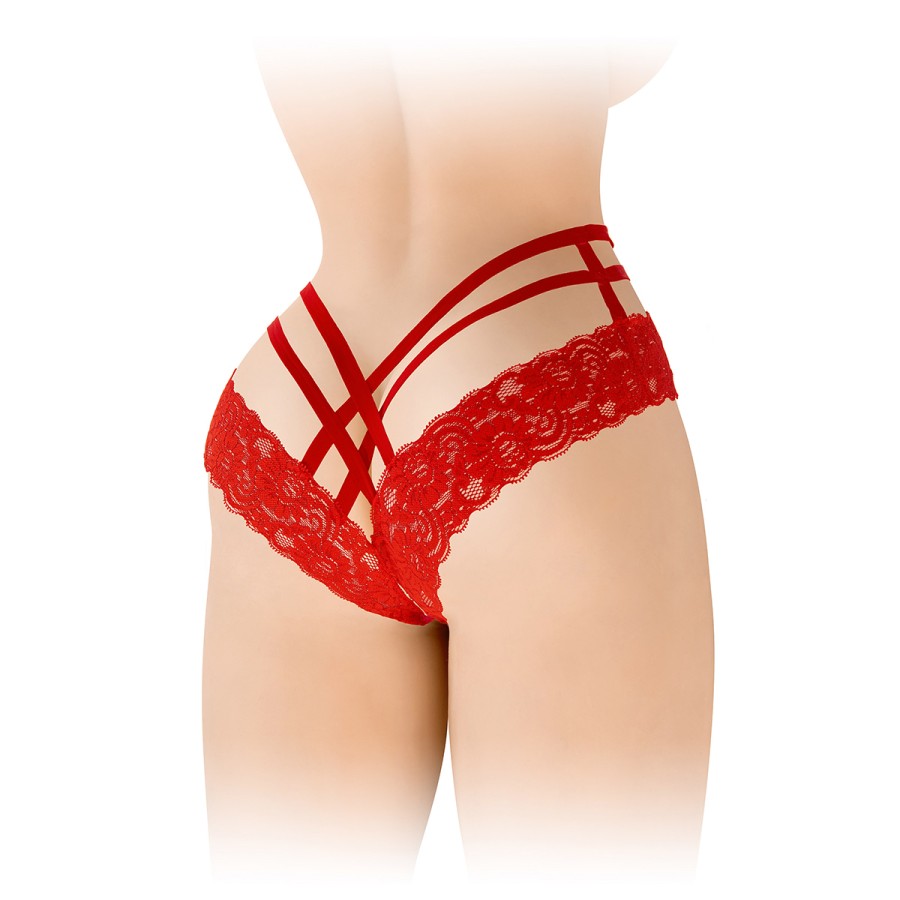 Tanga ouvert Anne - rouge