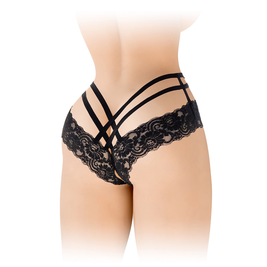 Tanga ouvert Anne - noir