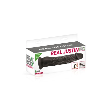 Gode réaliste 21 cm noir  - Real Justin