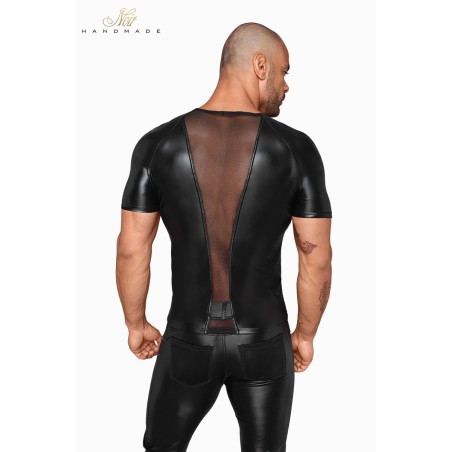 T-shirt wetlook et filet H056