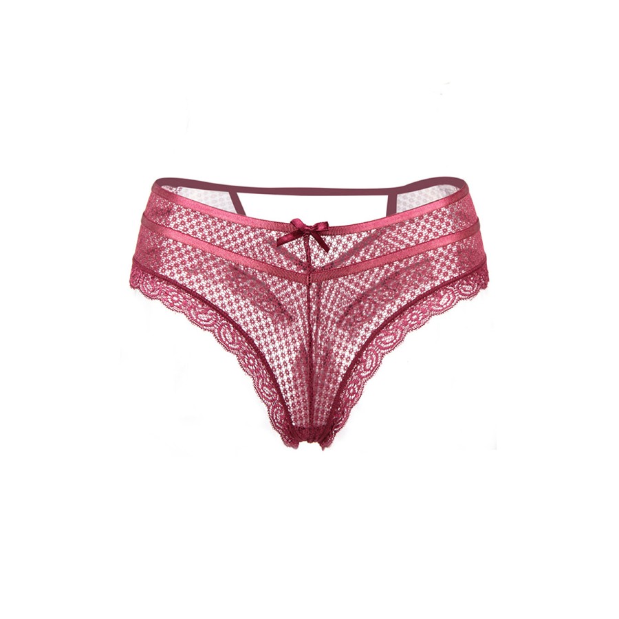 Tanga bordeaux dentelle - Paris Hollywood