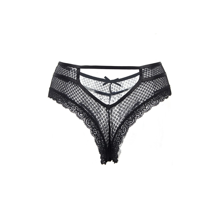 Tanga noir dentelle - Paris Hollywood