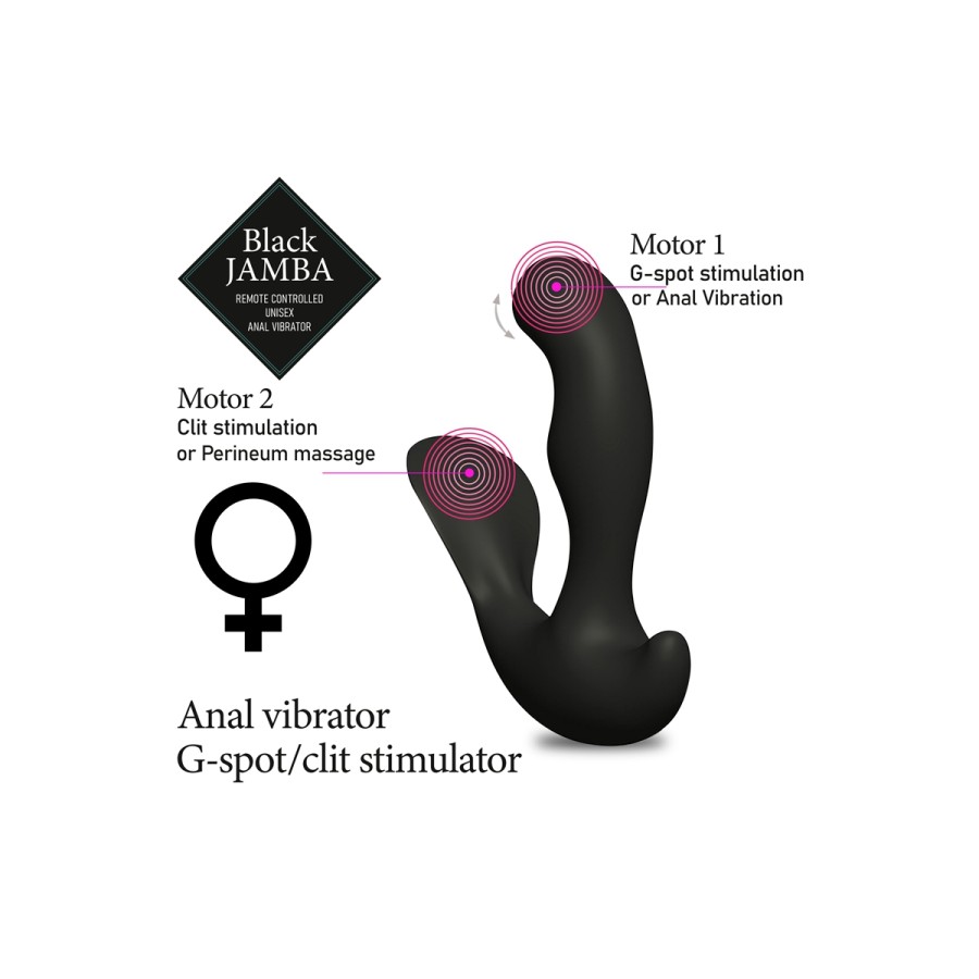 Stimulateur anal vibrant télécommandé unisexe - Black Jamba