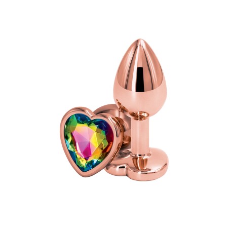 Plug anal aluminium coeur Rose Gold S - Rear Assets