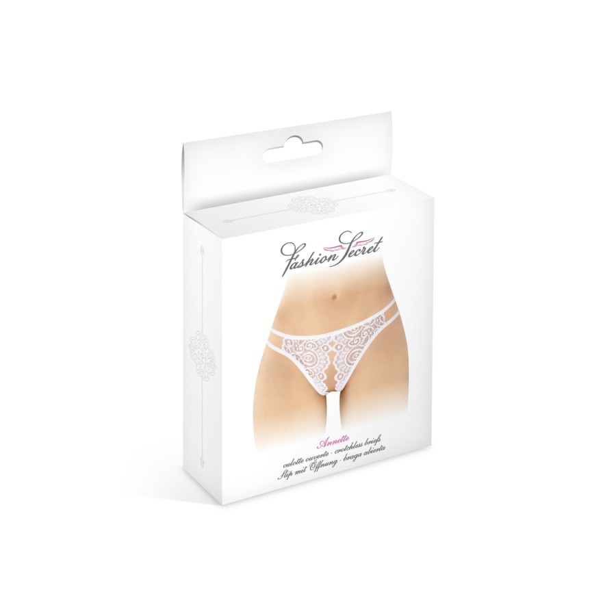 Culotte blanche ouverte Annette - Fashion Secret