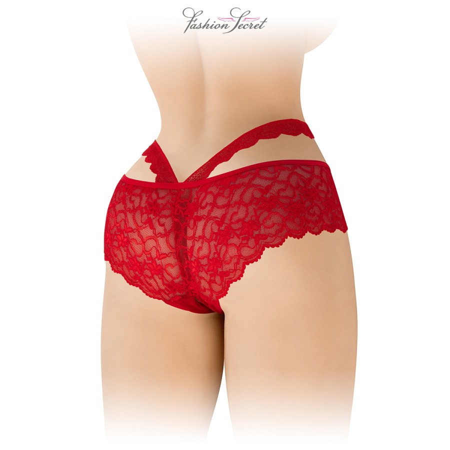 Culotte ouverte rouge Marie - Fashion Secret