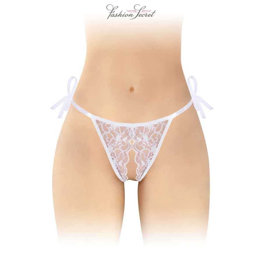 String blanc ouvert à nouer Stella - Fashion Secret