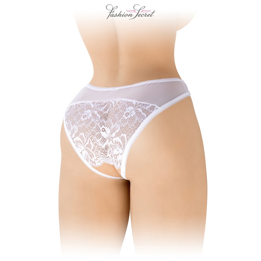 Tanga blanc ouvert Ava - Fashion Secret