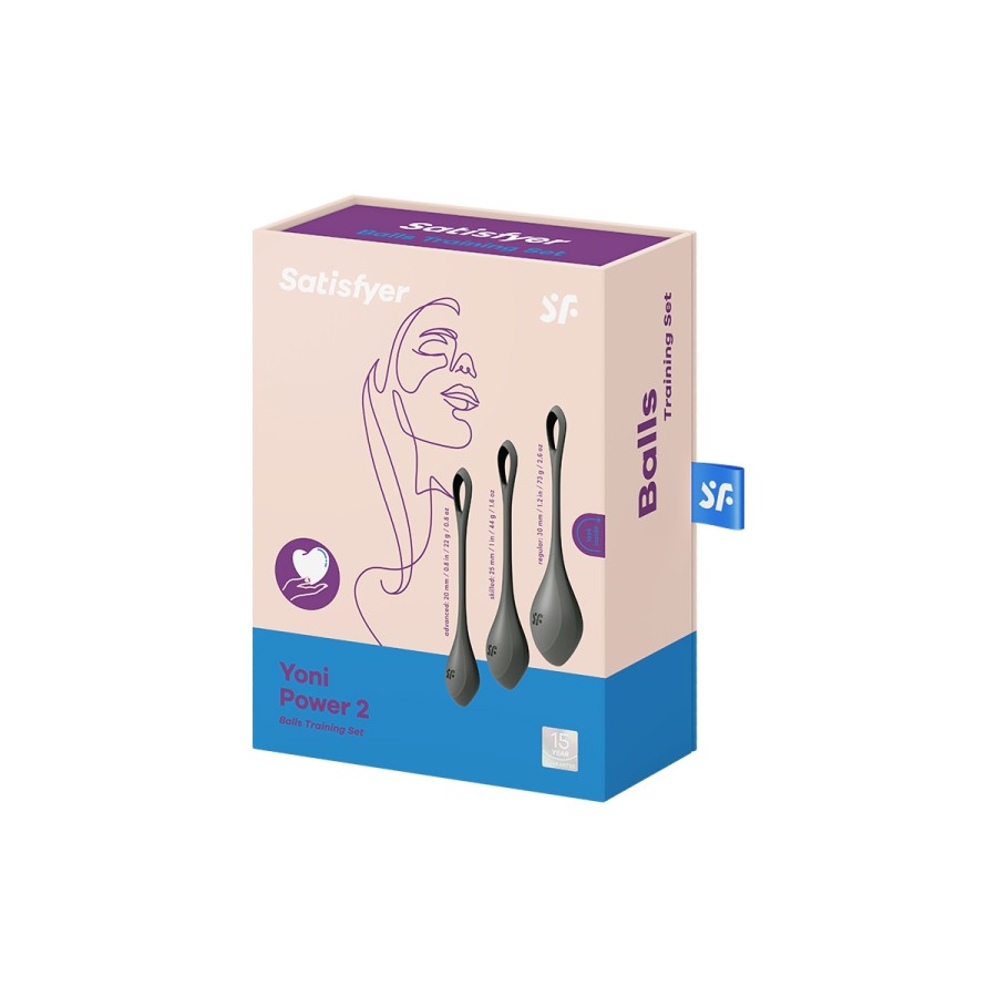 Kit d'entrainement pelvien Yoni Power 2 noir - Satisfyer