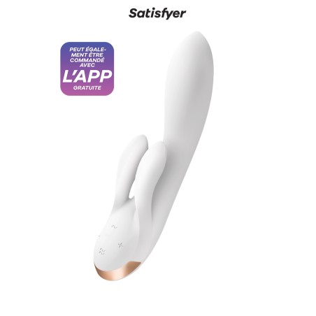 Vibro Rabbit connecté Double Flex blanc - Satisfyer