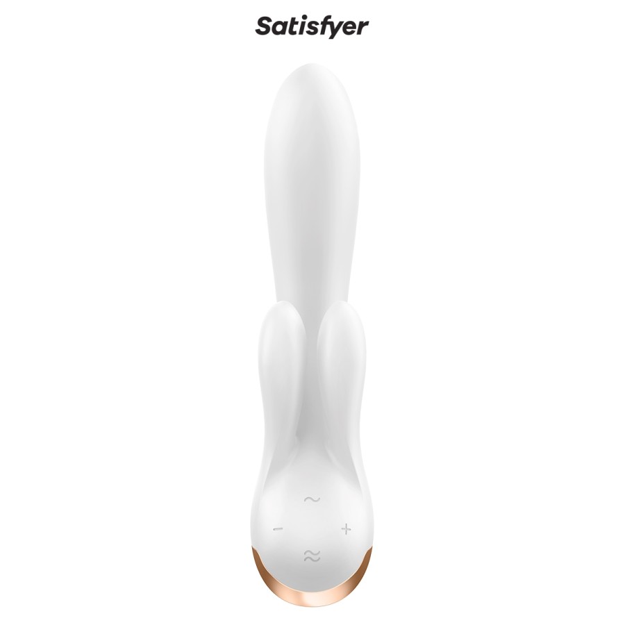 Vibro Rabbit connecté Double Flex blanc - Satisfyer