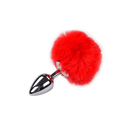 Plug métal Fluffy M rouge - Alive