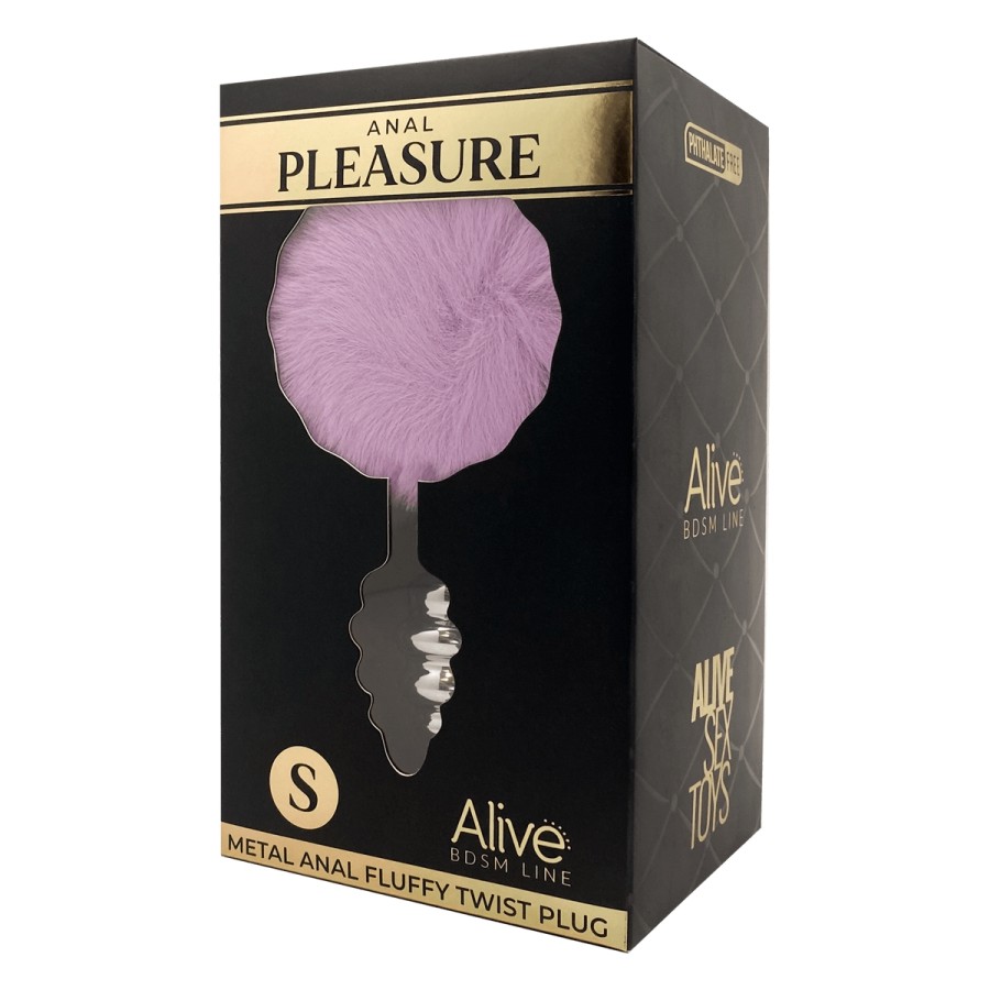 Plug métal Fluffy Twist S mauve - Alive