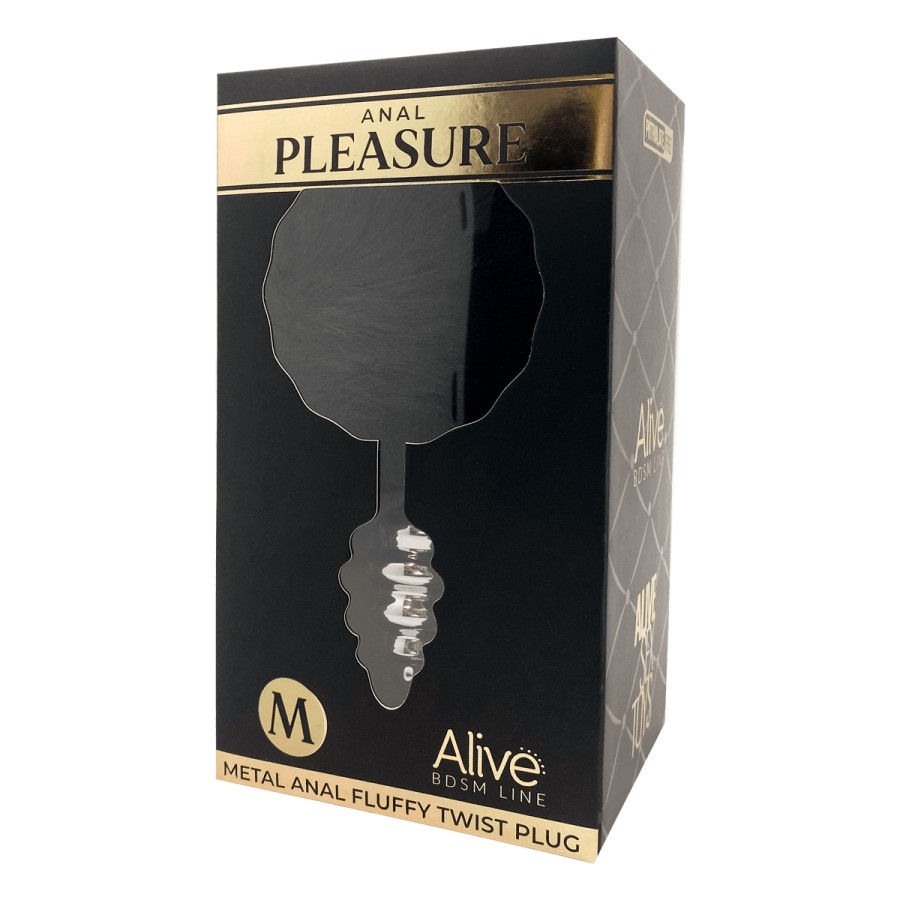 Plug métal Fluffy Twist M noir - Alive