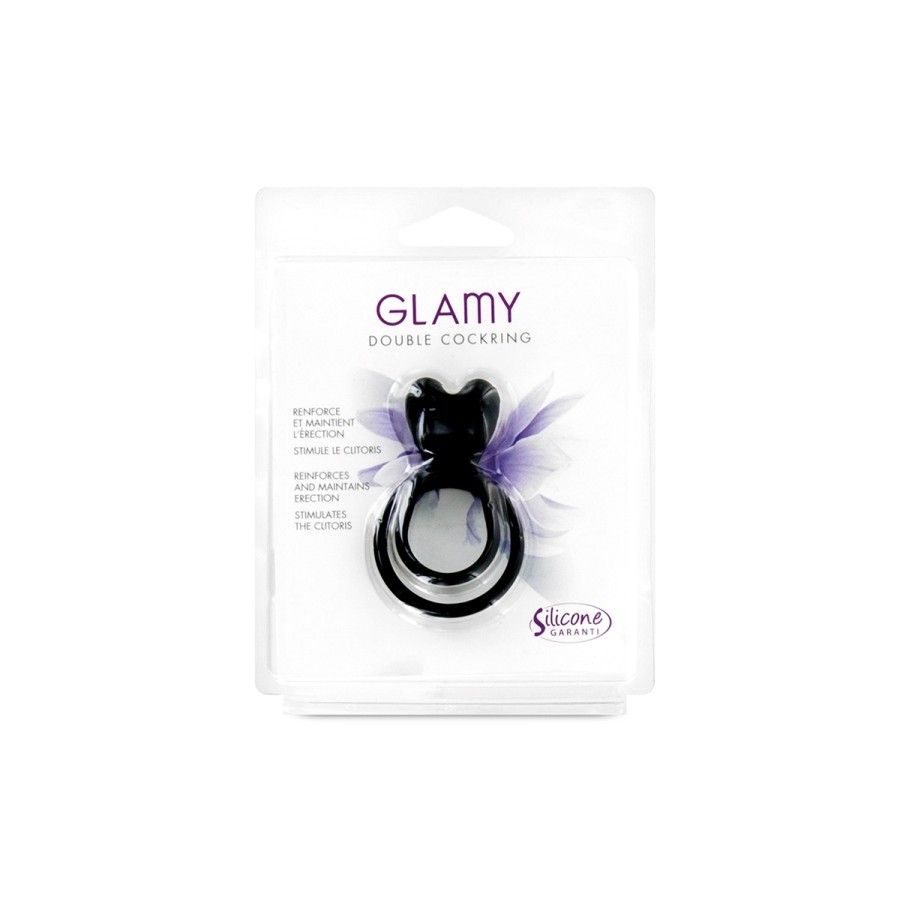 Double Cockring noir Glamy