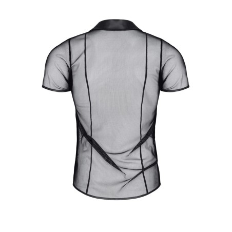 Polo en maille noire transparente - Regnes