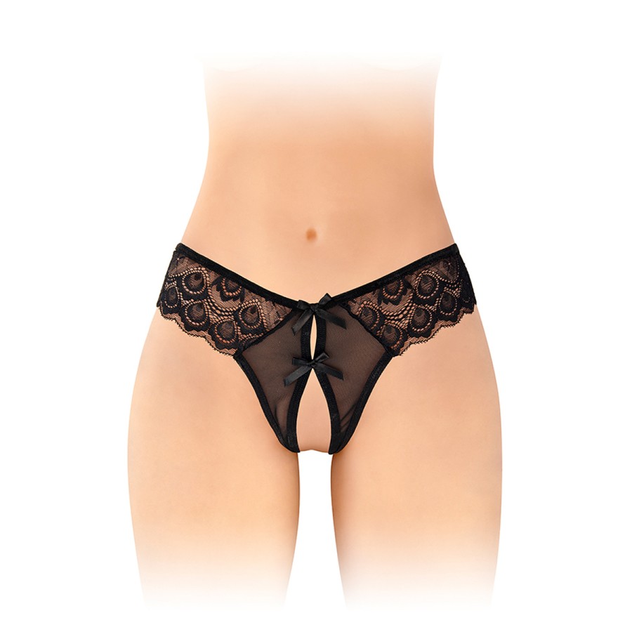 String ouvert Alicia noir - Fashion Secret