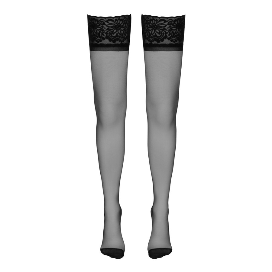 Bas autofixants couture noir 1 - Cotelli Legwear