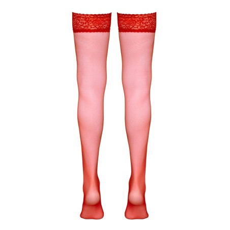 Bas autofixants rouge - Cotelli Legwear