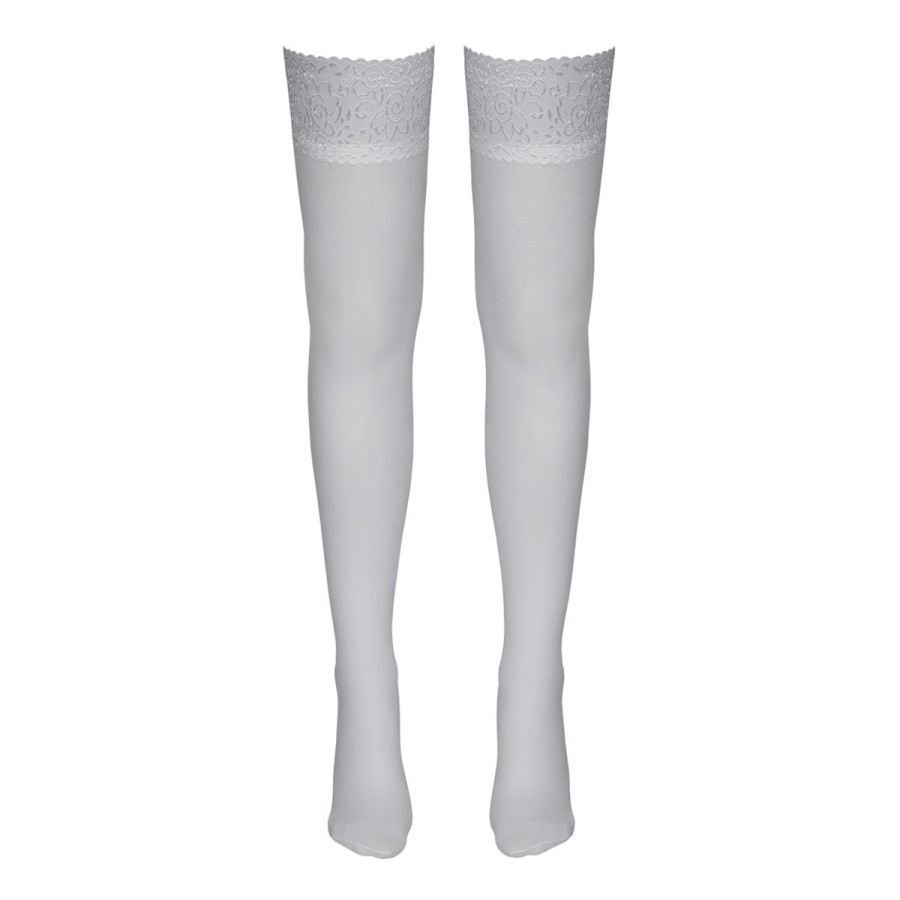 Bas autofixants blanc - Cotelli Legwear