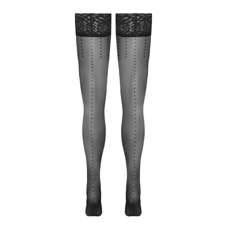 Bas autofixants noir Hold up 2 - Cotelli Legwear