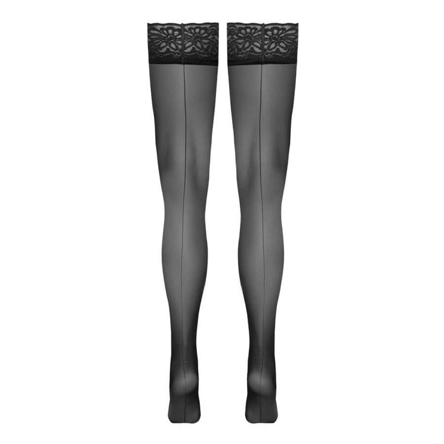 Bas autofixants noir Hold up 3 - Cotelli Legwear