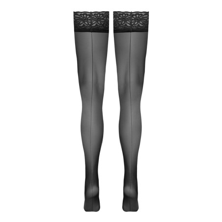 Bas autofixants noir Hold up 3 - Cotelli Legwear