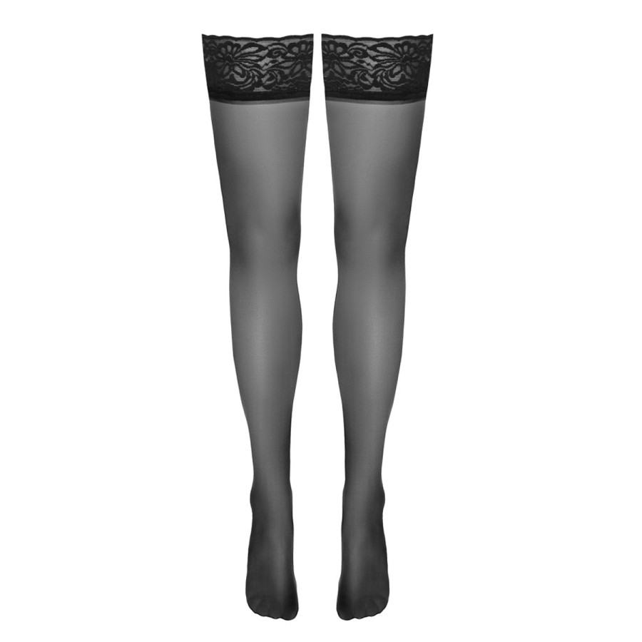 Bas autofixants noir Hold up 3 - Cotelli Legwear